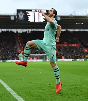 Henrikh Mkhitaryan celebrates scoring his and Arsenals 1st goal. Southampton 3