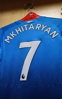Swansea City V Arsenal 2017-18 Prints: Henrikh Mkhitaryan: Gearing Up for Battle in Arsenal's Changing Room (Swansea City vs Arsenal 2017-18)