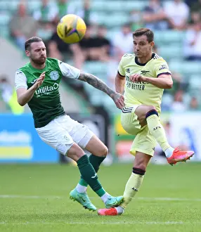 Hibernian V Arsenal 2021-22 Prints: Hibernian vs Arsenal: Cedric Soares Fouls Martin Boyle in Pre-Season Clash