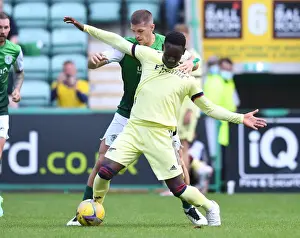 Hibernian V Arsenal 2021-22 Prints: Hibernian vs Arsenal: Flo Balogun Faces Off Against Alex Gogic in Edinburgh's Pre-Season Clash