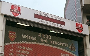 The Highbury Countdown clock on the jumbo tron. Arsenal 2:0 Newcastle United The Highbury Countdown clock on the jumbo tron. Arsenal 2:0 Newcastle United