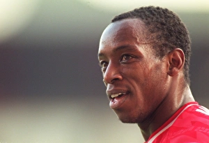 Ian Wright in Action for Arsenal Football Club