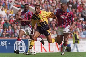 Ian Wright (Arsenal) and Earl Barrett and Ugo Ehiogu (Aston Villa)