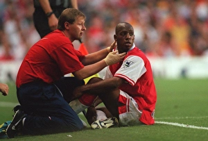 Ian Wright (Arsenal) and Physio Gary Lewin