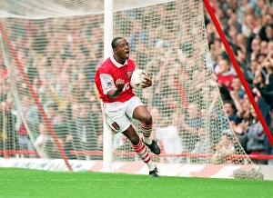 Trending: Ian Wright celebrates scoring his 100th goal for Arsenal