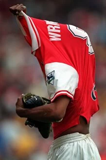 Wright Ian Collection: Ian Wright Stripping Down: An Unforgettable Arsenal Moment