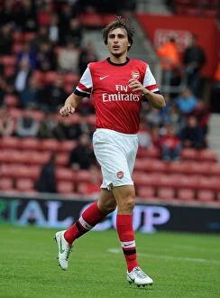 Images Dated 14th July 2012: Ignasi Miquel in Action: Arsenal's Pre-Season Clash Against Anderlecht, 2012