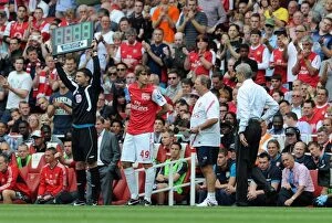 Ignasi Miquel (Arsenal) and Arsene Wenger the Arsenal Manager. Arsenal 0: 2 Liverpool
