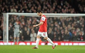 Arsenal v Stoke City 2010-2011 Collection: Injured Arsenal captain Cesc Fabregas leaves the field. Arsenal 1: 0 Stoke City