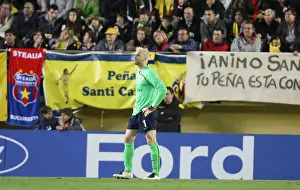 Villarreal V Arsenal 2008-9 Prints: Injured Arsenal goalkeeper Manuel Almunal leaves the field