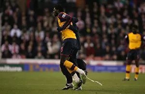 Stoke City v Arsenal 2008-09 Gallery: Injured Emmanuel Adebayor
