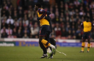 Stoke City V Arsenal 2008-09 Prints: Injured Emmanuel Adebayor