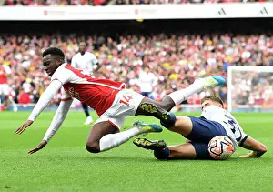 Arsenal V Tottenham Hotspur 2023-24 Prints: Intense Arsenal vs. Tottenham Clash: Eddie Nketiah vs