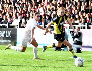 Arsenal Women V Watford Women 2023-24 Prints: Intense Battle: Arsenal Women vs. Watford Women in FA Cup Fourth Round