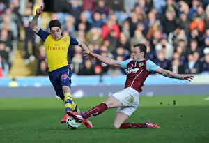 Burnley V Arsenal 2014/15 Prints: Intense Battle: Bellerin vs Barnes - Burnley vs Arsenal in Premier League