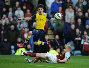 Burnley V Arsenal 2014/15 Prints: Intense Battle: Bellerin vs Mee - A Premier League Showdown at Turf Moor, 2014/15