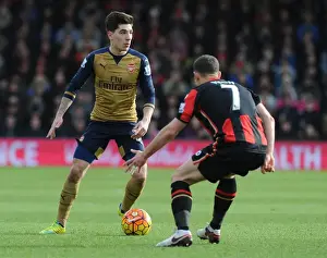 Bournemouth V Arsenal 2015-16 Prints: Intense Battle: Bellerin vs Pugh at Bournemouth's Vitality Stadium - Arsenal vs Bournemouth