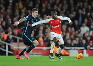 Arsenal V Manchester City 2015-16 Prints: Intense Battle: Campbell vs Kolarov at Arsenal vs Manchester City (2015-16)