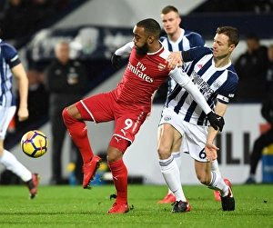 West Bromwich Albion V Arsenal 2017-18 Prints: Intense Battle: Chambers vs. Evans - Arsenal vs