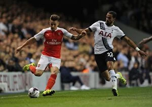Tottenham Hotspur v Arsenal Capital One Cup 2015/16 Collection: Intense Battle: Debuchy vs Chadli in the Capital One Cup Clash between Tottenham and Arsenal