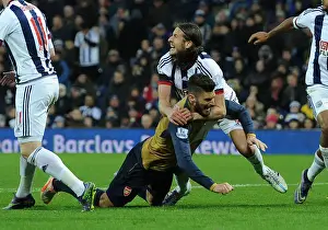 West Bromwich Albion V Arsenal 2015-16 Prints: Intense Battle: Giroud vs Olsson - West Bromwich Albion vs Arsenal, Premier League 2015-16