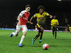 Watford V Arsenal 2015/16 Prints: Intense Battle: Hector Bellerin vs