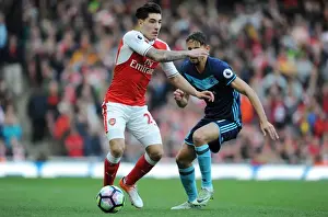 Arsenal V Middlesbrough 2016-17 Prints: Intense Battle: Hector Bellerin vs Gaston Ramirez - Arsenal vs Middlesbrough