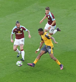 Burnley V Arsenal 2016-17 Prints: Intense Battle: Iwobi vs. Gudmundsson - Burnley vs. Arsenal