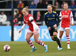 Arsenal Women V Manchester United Women 2021-22 Prints: Intense Battle: Kim Little vs Signe Brunn in Arsenal Women vs Manchester United Women Clash