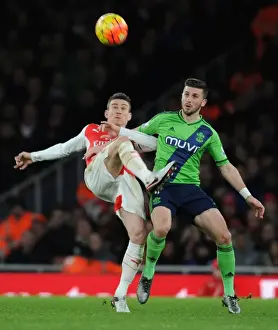 Intense Battle: Koscielny vs Long - Arsenal vs Southampton, Premier League 2015-16