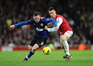 Arsenal V Manchester United 2011-12 Prints: Intense Battle: Koscielny vs Rooney - Arsenal vs Manchester United (2011-12)