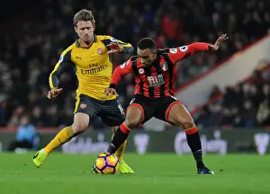 Intense Battle: Monreal vs. Stanislas - AFC Bournemouth vs. Arsenal Premier League Clash, 2016-17