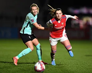 Intense Battle: Noelle Maritz vs. Emma Kullberg - Arsenal Women vs. Brighton Hove Albion Women, FA WSL Clash at Meadow Park