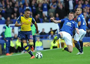 Everton V Arsenal 2014/15 Prints: Intense Battle: Oxlade-Chamberlain vs McCarthy - Everton vs Arsenal
