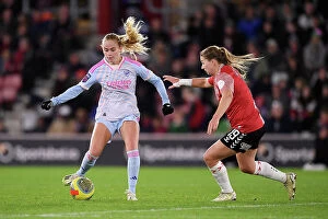 Images Dated 23rd November 2023: Intense Battle for Possession: Arsenal vs. Southampton - FA Women's Continental Tyres League Cup