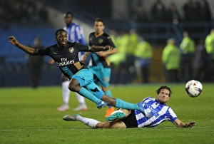 Sheffield Wednesday V Arsenal - Capital One Cup 2015-16 Prints: Intense Battle: Sheffield Wednesday vs. Arsenal in Capital One Cup Fourth Round