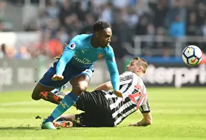Newcastle United V Arsenal 2017-18 Prints: Intense Battle: Welbeck vs Joselu - Premier League Showdown at St. James Park
