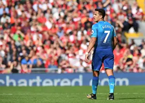 Liverpool V Arsenal 2017-18 Prints: Intense Clash: Alexis Sanchez Faces Liverpool at Anfield, Premier League 2017-18