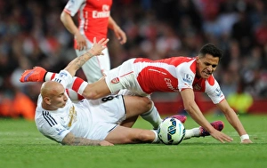 Intense Clash at Emirates: Sanchez Fouls Shelvey, Premier League 2014/15