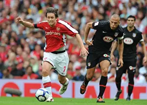 Arsenal V Athletico Madrid 2009-10 Prints: Intense Clash: Rosicky vs. Heitinga - Arsenal's 2009 Emirates Cup Victory (2:1)