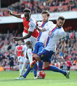 Arsenal V Crystal Palace 2015-16 Prints: Intense Clash: Welbeck vs Cabaye vs Delaney - Arsenal vs Crystal Palace (2015-16)