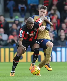 Bournemouth V Arsenal 2015-16 Prints: Intense Face-off: Gabriel vs. Afobe - Bournemouth vs. Arsenal (2015-16)