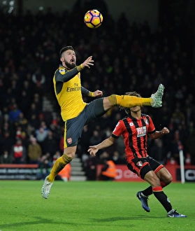 AFC Bournemouth V Arsenal 2016-17 Prints: Intense Face-Off: Olivier Giroud vs