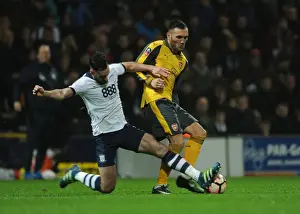 Preston North End V Arsenal - FA Cup - 2017 Prints: Intense Face-Off: Perez vs Cunningham in FA Cup Battle between Preston and Arsenal