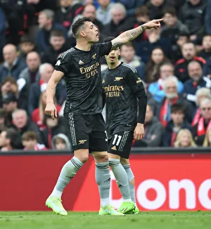 Intense Midfield Battle: Xhaka vs. Liverpool, Premier League 2022-23 - Arsenal's Granit Xhaka Faces Off Against Liverpool's Midfield in Epic Showdown