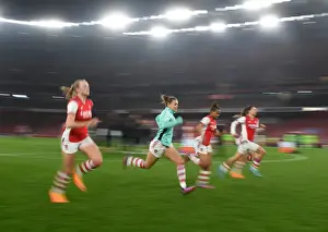 Intense Moment: Arsenal Women's UEFA Champions League Battle against VfL Wolfsburg