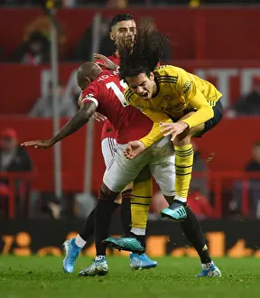 Manchester United V Arsenal 2019-20 Prints: Intense Premier League Rivalry: Guendouzi Fouls Young - Manchester United vs