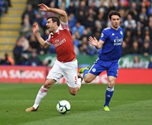 Leicester City v Arsenal 2018-19 Collection: Intense Premier League Showdown: Chilwell Trips Kolasinac (Leicester vs Arsenal, 2018-19)