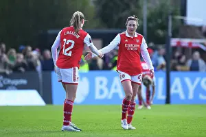 Arsenal Women V Manchester City Women 2022-23 Prints: Intense Rivalry: Arsenal Women vs Manchester City - A Battle on the Pitch