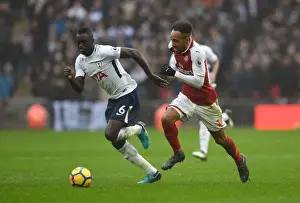 Tottenham Hotspur V Arsenal 2017-18 Prints: Intense Rivalry: Aubameyang vs Sanchez Duel at Wembley Stadium